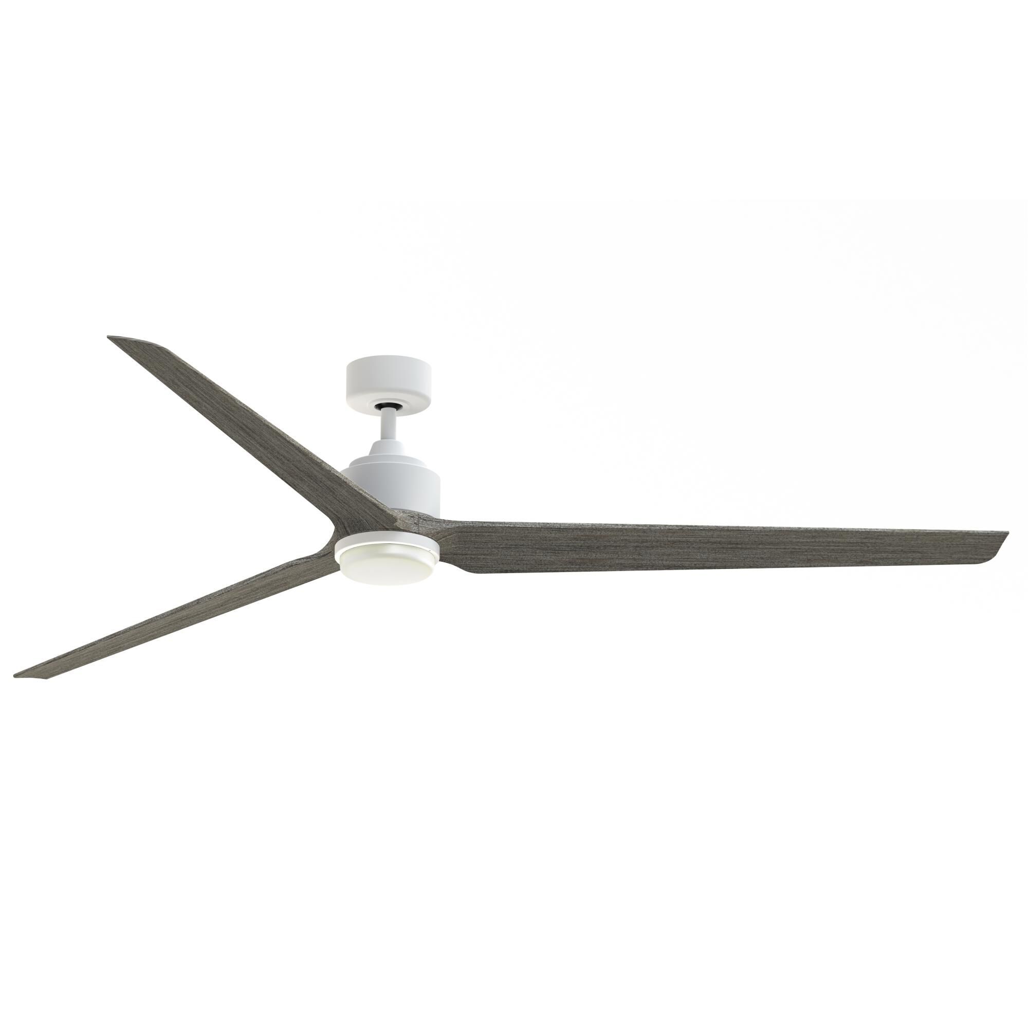 Fanimation Triaire Custom 84 Inch Ceiling Fan with Light Kit - FPD8515MWW-84WEW-LK