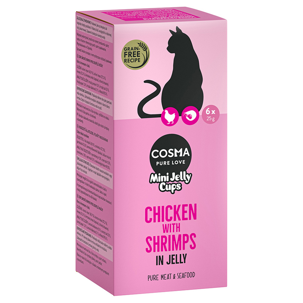 6x25g Chicken/Shrimps Cosma Mini Jelly Snack for Cats