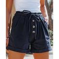Damen Shorts Kurze Hosen Baumwolle Glatt Marinenblau Beige Casual Kurz Ausgehen Wochenende Sommer