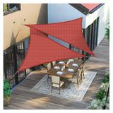 11 x 11 x 11 Shade Sails Equilateral Triangle Canopy Shade Fabric Permeable Pergola Top Cover 180GSM Shade Fabric for Outdoor Patio Lawn Garden Backyard Red