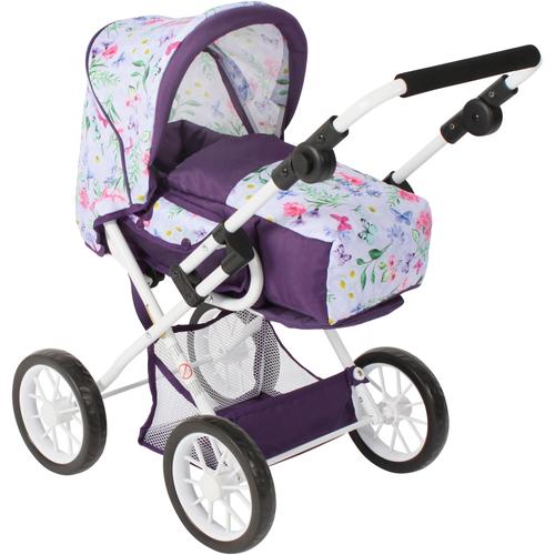 "Kombi-Puppenwagen CHIC2000 ""Leni, Flowers lila"" Puppenwagen flowers lila Kinder Puppenwagen -trage"