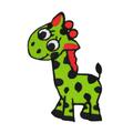 aa38 - Giraffe Grün Aufnäher zum aufbügeln Bügelflicken Bügelbild Applikation Patch Flicken Kinder Größe 5,2 x 7,6 cm