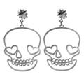Feildoo 1 pair ladies Earrings Black Earrings Alloy Earrings Skull Shape Pendant Earrings Fashion Earrings Jewelry Gift Cute Quirky style Stud Earrings Exquisite Jewelry Accessories Y02Z4N4E No.D3