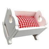 Doll House Cradle Wood Baby Toys Decor Miniature Furniture Supply Crib for Bed Bassinet