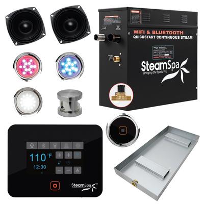 SteamSpa Black Series Bluetooth 7.5kW QuickStart Steam Bath Generator
