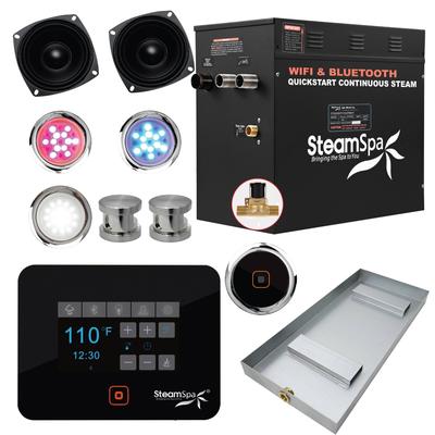 SteamSpa Black Series Bluetooth 12kW QuickStart Steam Bath Generator
