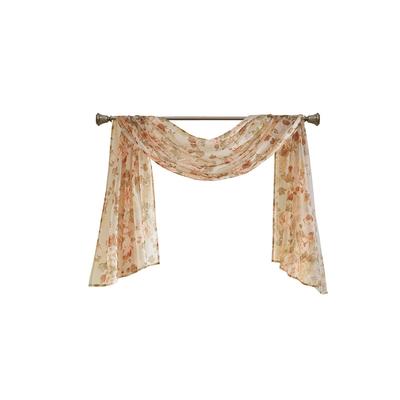 Gracie Mills Caelum Mauve Floral Print Voile Sheer Window Scarf