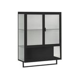 Ebern Designs Baitz 23.62 W 30.71 H Medicine Cabinet, Wall Cabinet Stainless Steel/Aluminum in Black | 30.71 H x 23.62 W x 9.06 D in | Wayfair