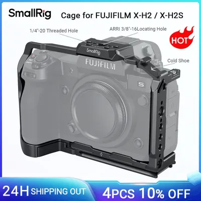SmallRig Kamerakäfig für FUJIFILM X-H2 / X-H2S, Kamera-Rig aus Aluminiumlegierung, Kamera-Rig mit NATO-Schienen, Schnellwechselplatte – 3934