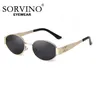 Sorvino Retro Metallrahmen ovale Sonnenbrille für Frauen Männer trend ige Punk runde Sonnenbrille