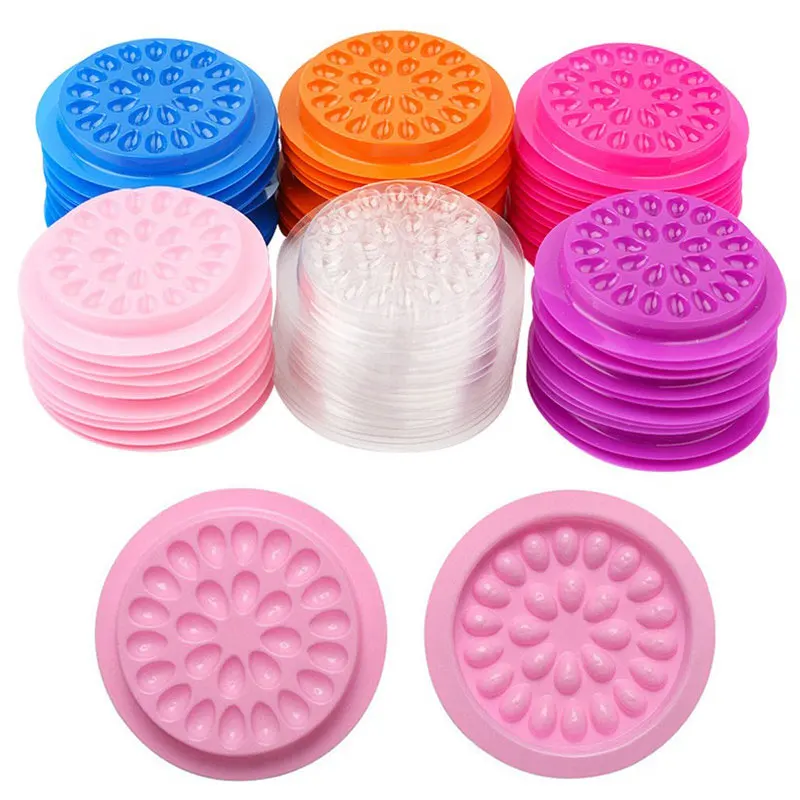 50/100 stücke Kleber Dichtung Wimpern Kleber Ständer Halter Klebstoff Palette Tattoo Pigment Halter Pads Wimpern Verlängerung Liefert Image