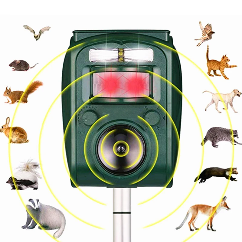 Solar Ultraschall Tier Repeller neue Repellent Pir Sensor Outdoor Garten Schädling Maus Vogel Katze Hund Fledermaus Repellent Tiere fernhalten Image