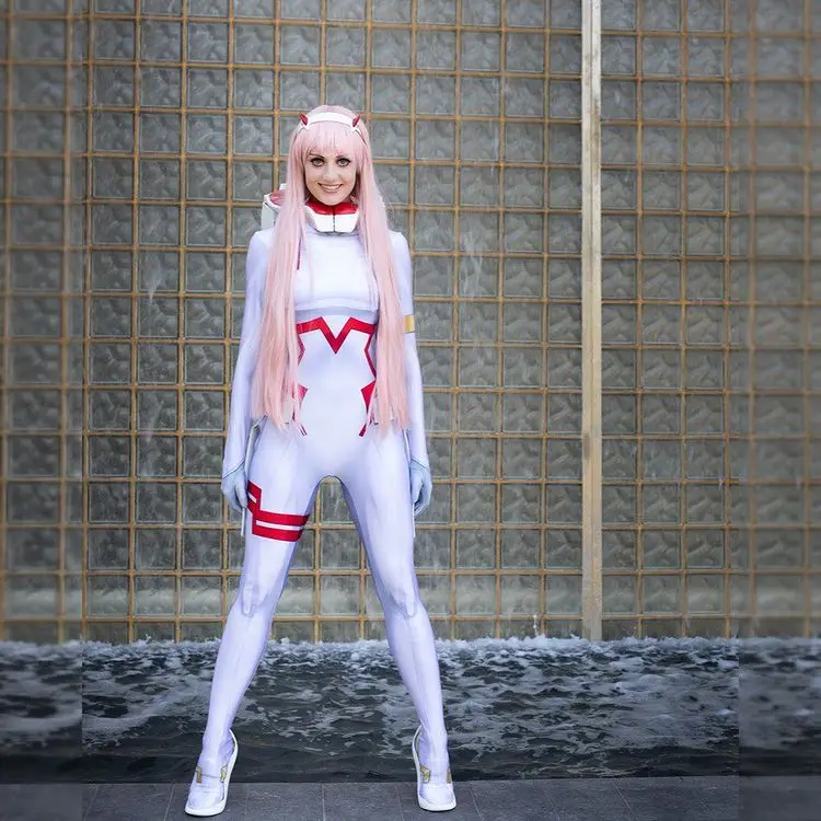 Halloween Erwachsene Weißer Zero Two 02 Anzug DARLING in the FRANXX Cosplay Kostüm Zentai Bodysuit Frau Party Overall Image