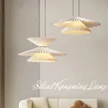 Plafonnier en tissu plissé origami de style japonais lampe suspendue lustre créatif chambre à