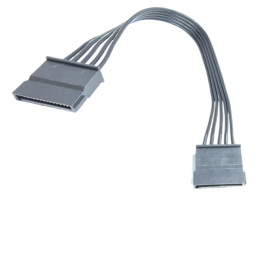 SATA-Buchse auf Adapter, Stromverlängerungskabel für PC-Gehäuse, Motherboard, Ladegerät, Versorgung, Schwarz, 20 cm Image