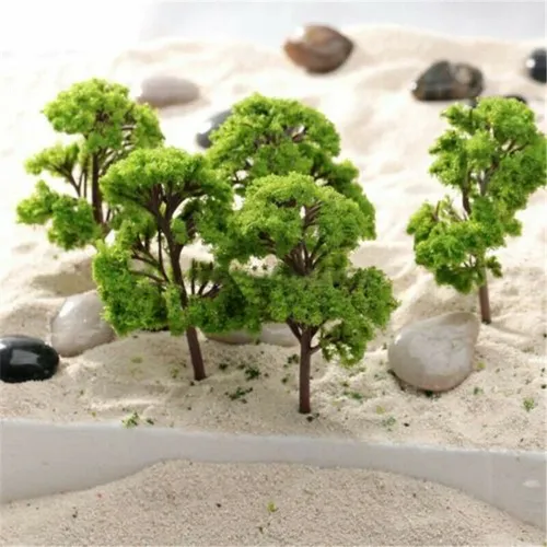 10 × Miniatur bäume für Zug Eisenbahn Layout Diorama 4cm Mini Landschaft Kunststoff Simulation