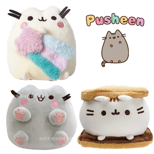 2024 neue Pusheen Katze Kinder Stofftiere Cartoon Anime werfen Zeug Baumwolle Puppe Schlafzimmer
