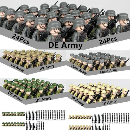 Heiße Spielzeuge ww2 Militär figuren Bausteine Nation Armee Soldaten montieren Ziegel DIY Lernspiel