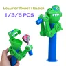 1/3/5PCS Dinosaur Lollipop Robot Holder Creative Eat Lollipop up Case Candy Storage regali di natale