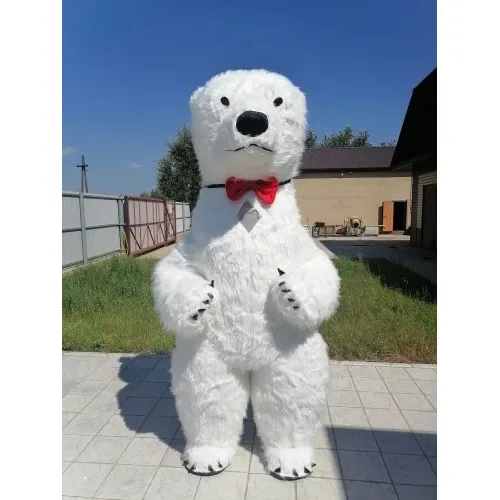 Beliebte Eisbär Maskottchen aufblasbare Kostüm Teddybär Erwachsenen 2 6 m Mode Riesen lange Plüsch
