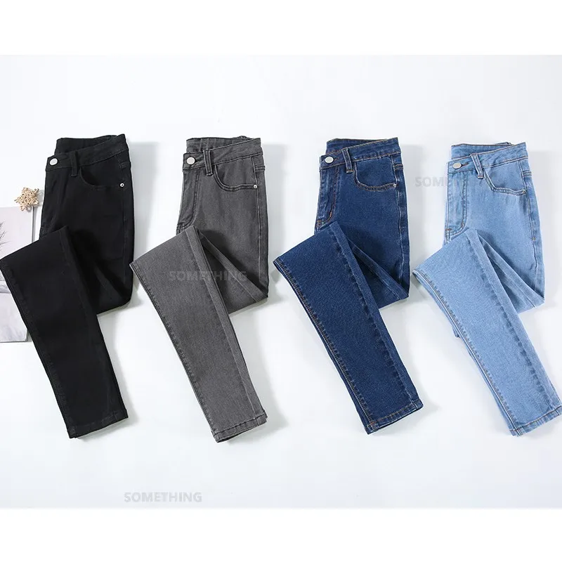 2024 neue Sexy Dünne Jeans Frauen Hip Fahrstuhl Stretch Bleistift Denim Hosen Casual Weiche Dünne Weibliche Hose Schwarz Grau Blau
