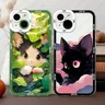Fall für iPhone 15 14 13 Pro Max 12 Mini 11 xs x xr se 7 8 plus Softcover süße Katze