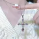 Pink Zunderes-Collier pendentif croix pour femme coeur d'amour violet colliers de présidence