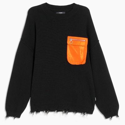 Konus Men's Oversize Sweater In Black - Black - L