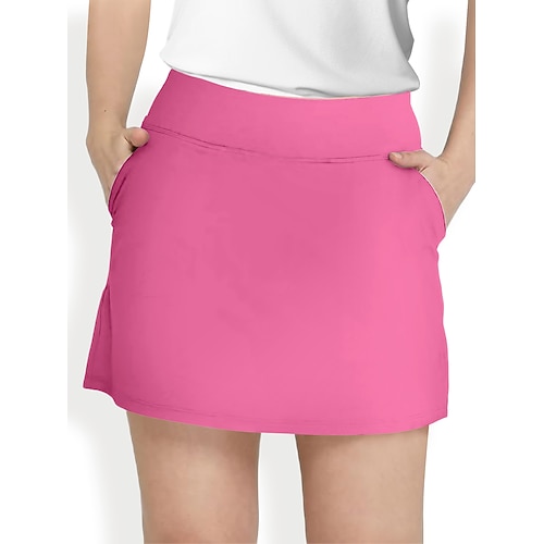 Damenröcke 16 Zoll dunkelrosa schwarz weiß Sonnenschutz Tennisbekleidung Damenbekleidung Outfits Kleidung Image