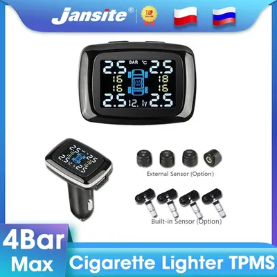 Jansite Car TPMS Tire Pressure Monitoring System Sensors Cigarette Lighter with USB Port Tpms
