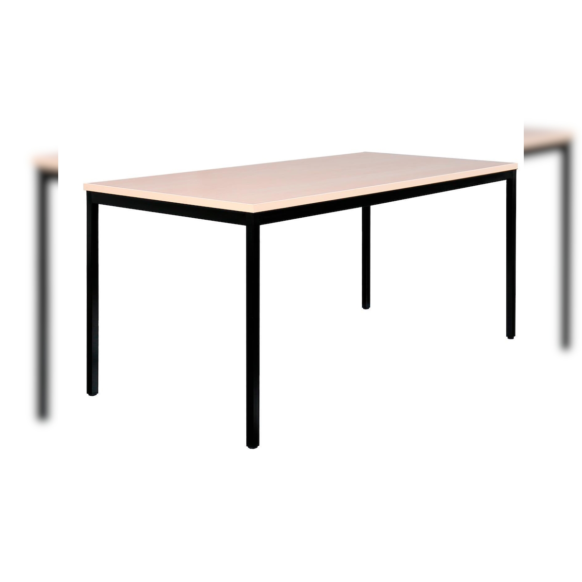 Besprechungstisch, 750 x 1600 x 800 mm, tiefschwarz/ahorn Image