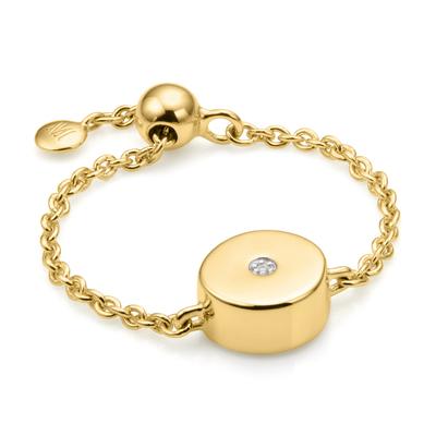 Gold Linear Solo Adjustable Friendship Diamond Ring Diamond