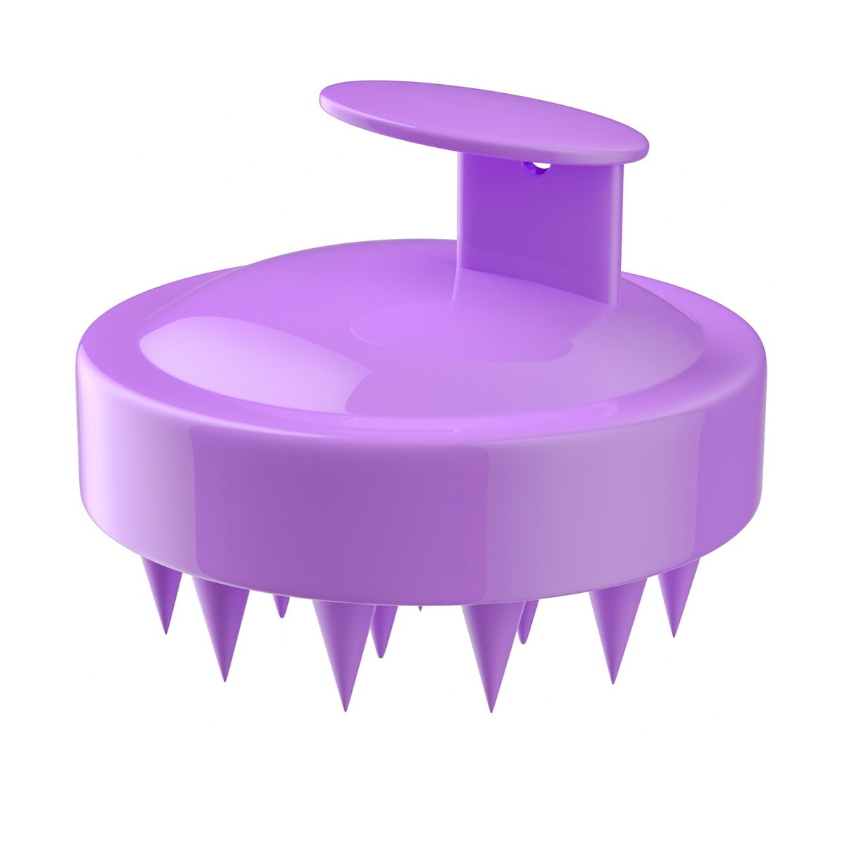 Intirilife Kopfhaut Massagebürste aus Silikon für Nass und Trocken in Lila - 8 x 7 cm Kopfmassage Kopfhautbürste Image