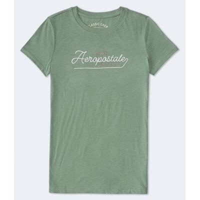 Aeropostale Womens' Aeropostale Script Graphic Tee - Light Green - Size XXL - Cotton