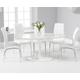 Brighton 160cm Oval White Marble Dining Table With 6 Black Enzo Dining Chairs