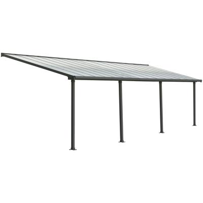 Terrassendach PALRAM - CANOPIA "Olympia 3x9.15", grau, B:924cm T:295cm, Aluminium, Polycarbonat (PC), Terrassenüberdachungen, BxT: 924x295 cm