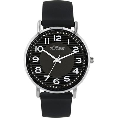 Quarzuhr S.OLIVER, schwarz, Armbanduhren, Damen, Armbanduhr, Damenuhr, analog, Silikonarmband Image