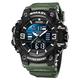 Men's Military Watch Outdoor Sports Multifunction Watch (Stopwatch/Alarm/Waterproof/Led Backlight/Calendar/Shockproof) Resin Band Fashion Digital Analog Watches,Army Green