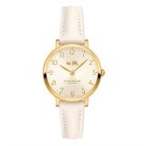 Coach Accessories | Coach 14502564 Ultra Slim Light Beige Dial Leather Strap Women's Watch | Color: Gold/Tan | Size: Os