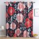 Botanical Curtains for Bedroom Living Room - Pink and Red Rose Blackout Curtains 46 x 72 Inch (Width x Drop), Thermal Insulated Eyelet Curtains & Drapes, Decorative Patterned Window Treatments
