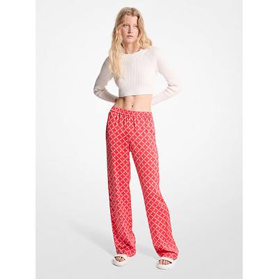Michael Kors Empire Logo Satin Pajama Pants Pink L