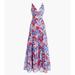 J. Crew Dresses | J Crew 100% Cotton Ratti Rio Double V-Neck Sleeveless Floral Tiered Maxi Dress 4 | Color: Blue/Red | Size: 4