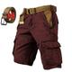 GAGFDA Men's Multi-Pocket Tactical Shorts,Men's Lightweight Stretch Cargo Shorts Multi Pocket Casual Shorts,Retro Washed Shorts (burgundy,XL)