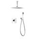 YAGFYg Shower System Wall Mounted 10 in Rainfall Shower Head Bathroom Concealed Shower Tap System Hot and Cold Single Handle Shower Mixer Set Bathroom,Chrome-B,Bifunctional