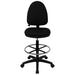 Flash Furniture Connelly Mid-Back Multi-Functional Ergonomic Drafting Chair w/ Adjustable Lumbar Support Upholstered | Wayfair WL-A654MG-BK-D-GG