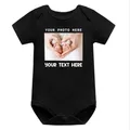 Custom Foto Baby Body Personalisierte Foto Baby Mädchen Kleidung Custom Text Hemd Personalisierte
