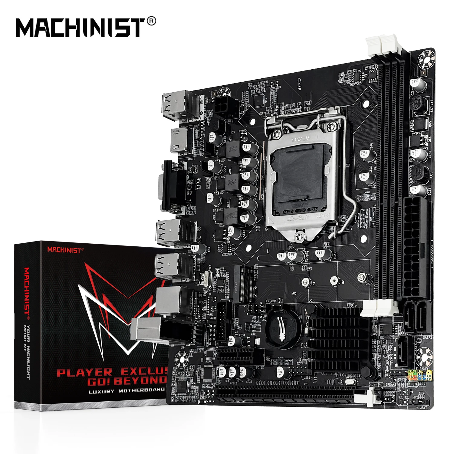 MACHINIST H61 Motherboard LGA 1155 DDR3 RAM kompatibel mit Intel Core CPUs 2. und 3. Generation unterstützt M.2 NVME SDD Image