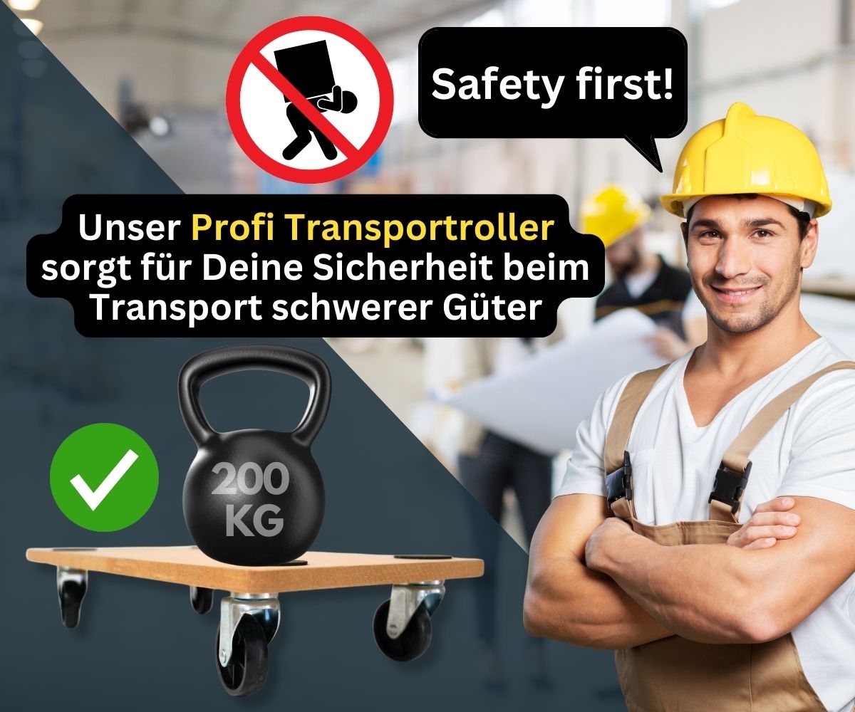 PROREGAL Mega Deal 6x Profi Transportroller mit 4 Rollen | HxBxT 11,5x30x60cm | Traglast 200kg | MDF-Platte | Braun | Möbelroller Rollbrett Image