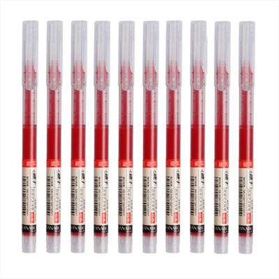 TEMU 10pcs/straight Pen Quick Drying Test Signature Gel Pen 0.5mm Black Blue Ink School Office Student Ball Pen Stationery School Rollerball Pen Image