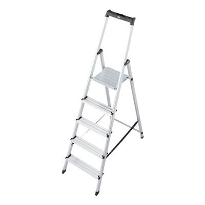 Krause Stufen-Stehleiter »MONTO Solidy« 5 Stufen mit Ablage silber, 180 cm
